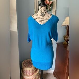 New York & Co Dolman Sleeve Lightweight Turquoise Sweater Sz Med.